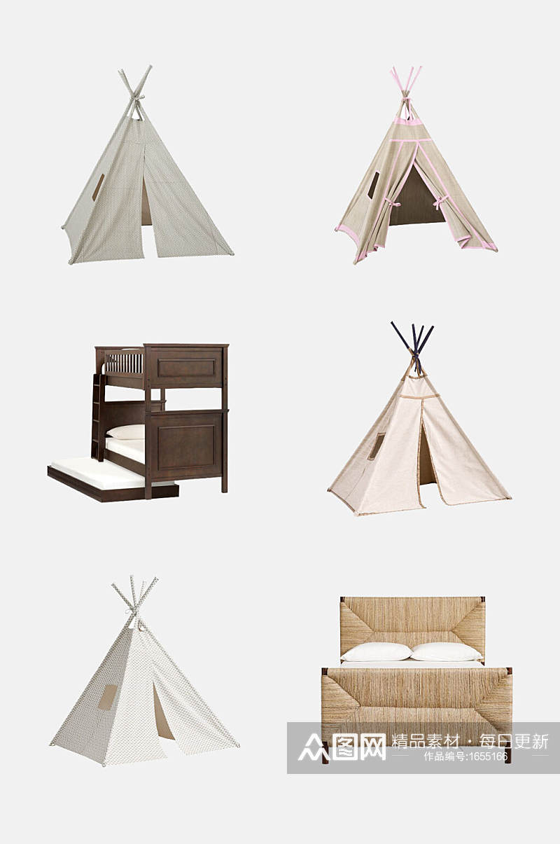 帐篷床类家具免抠元素素材