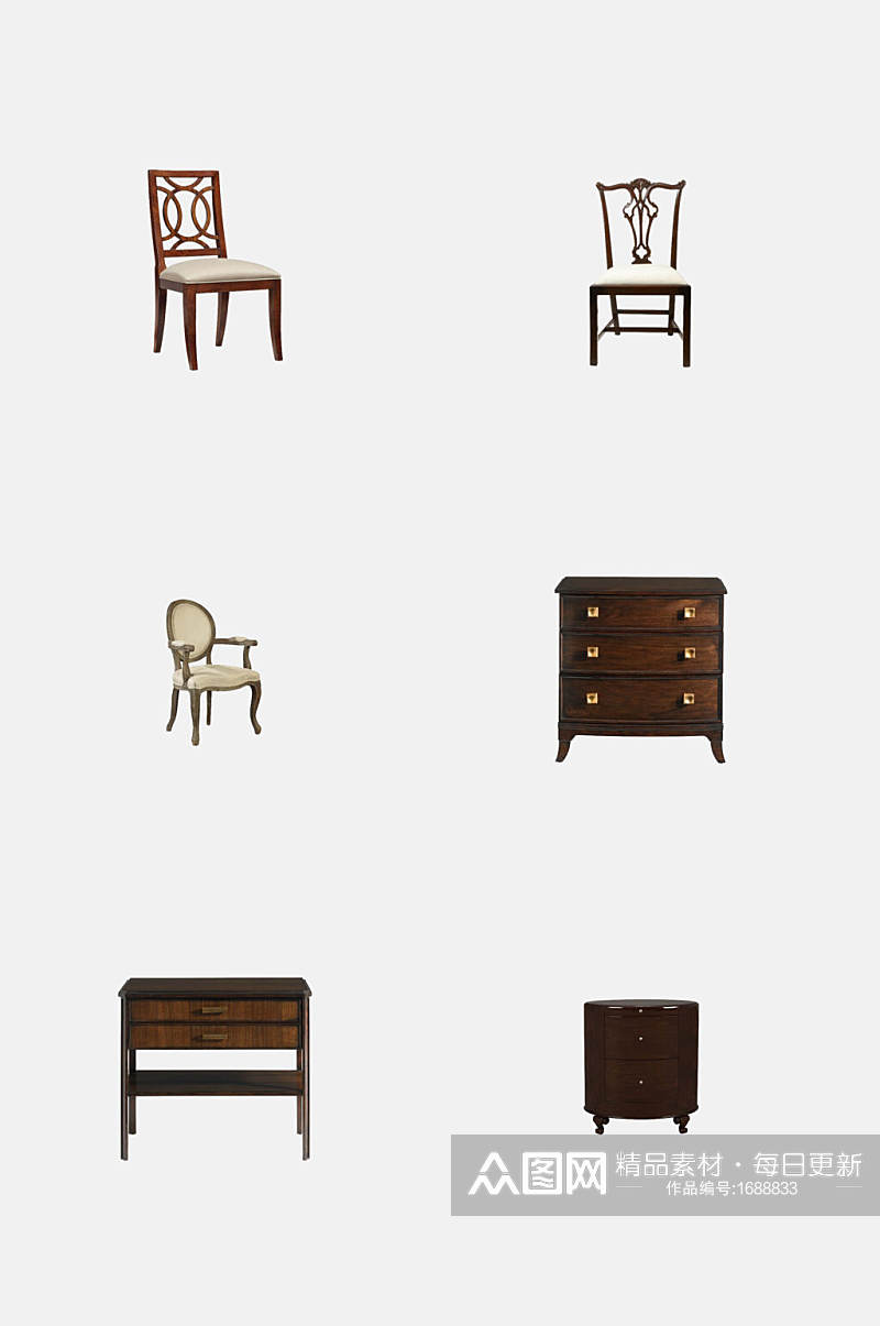 椅子橱柜中式免抠元素素材