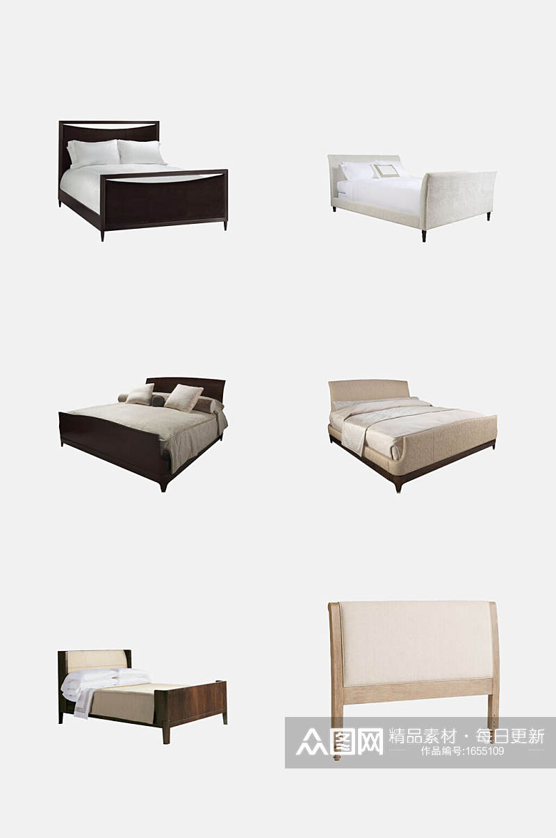 欧式床类家具免抠元素素材