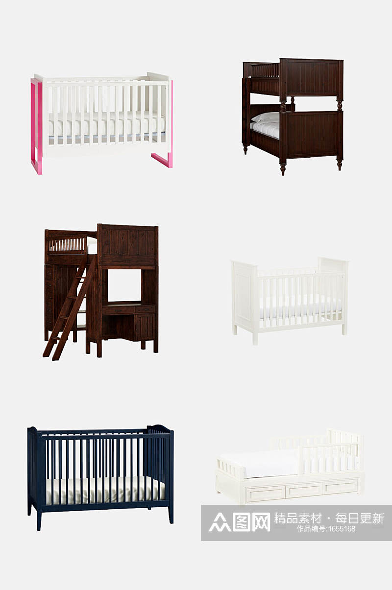 欧式婴儿床床类家具免抠元素素材