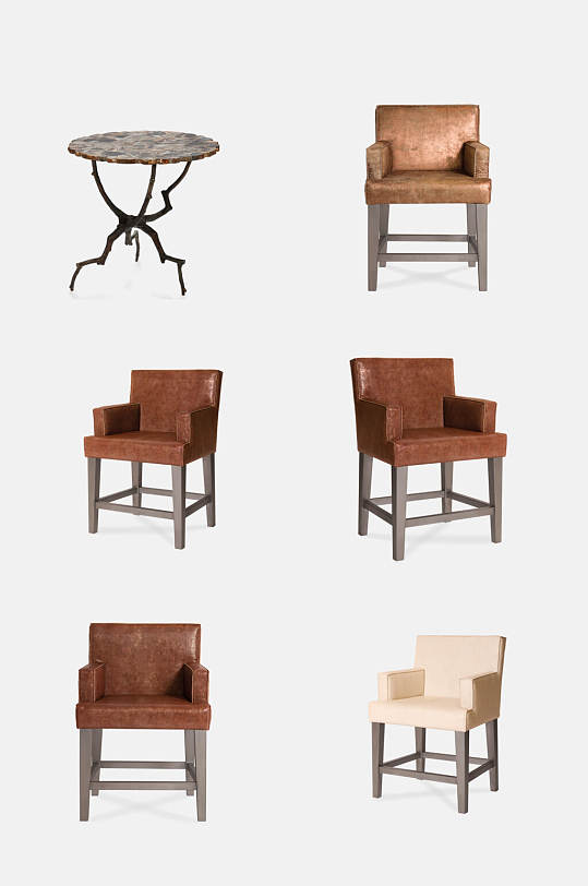 奢华后现代板凳沙发茶几元素素材