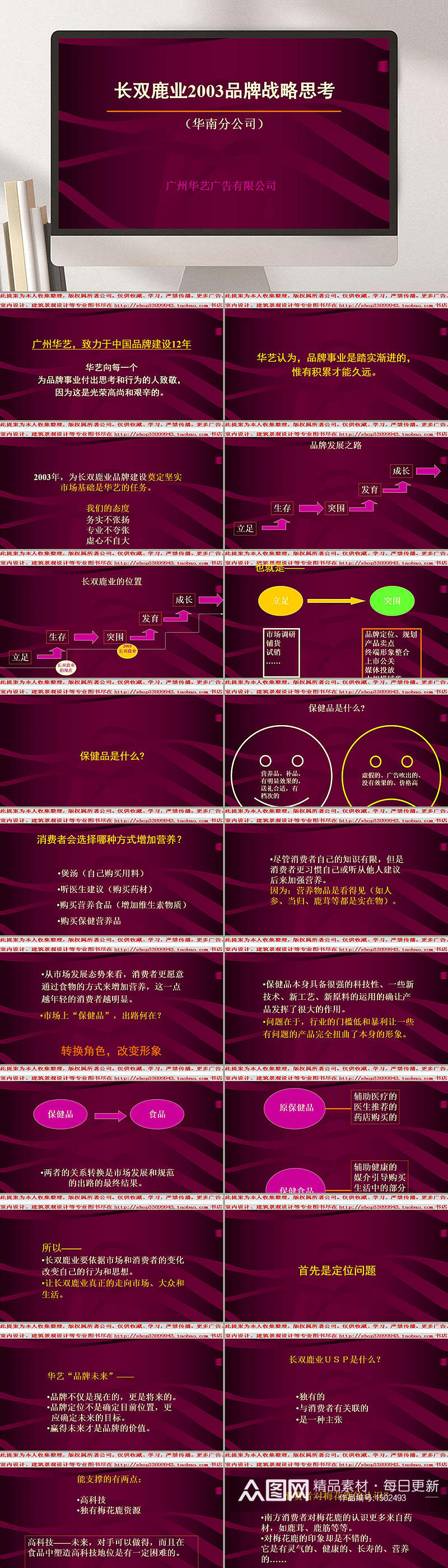 广州华艺长双鹿业品牌战略思考PPT素材