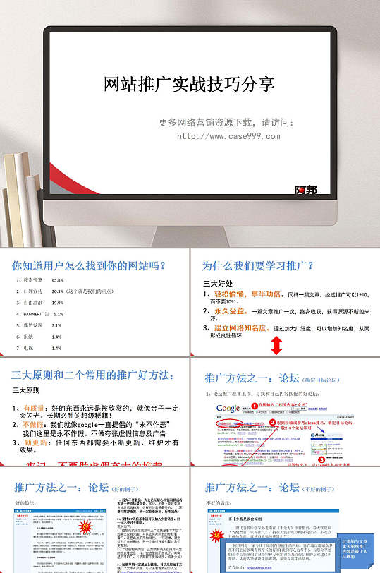 网站推广实战技巧PPT模板