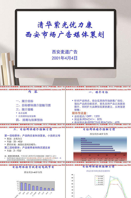 清华紫光优力康西安市场广告媒体策划PPT模板