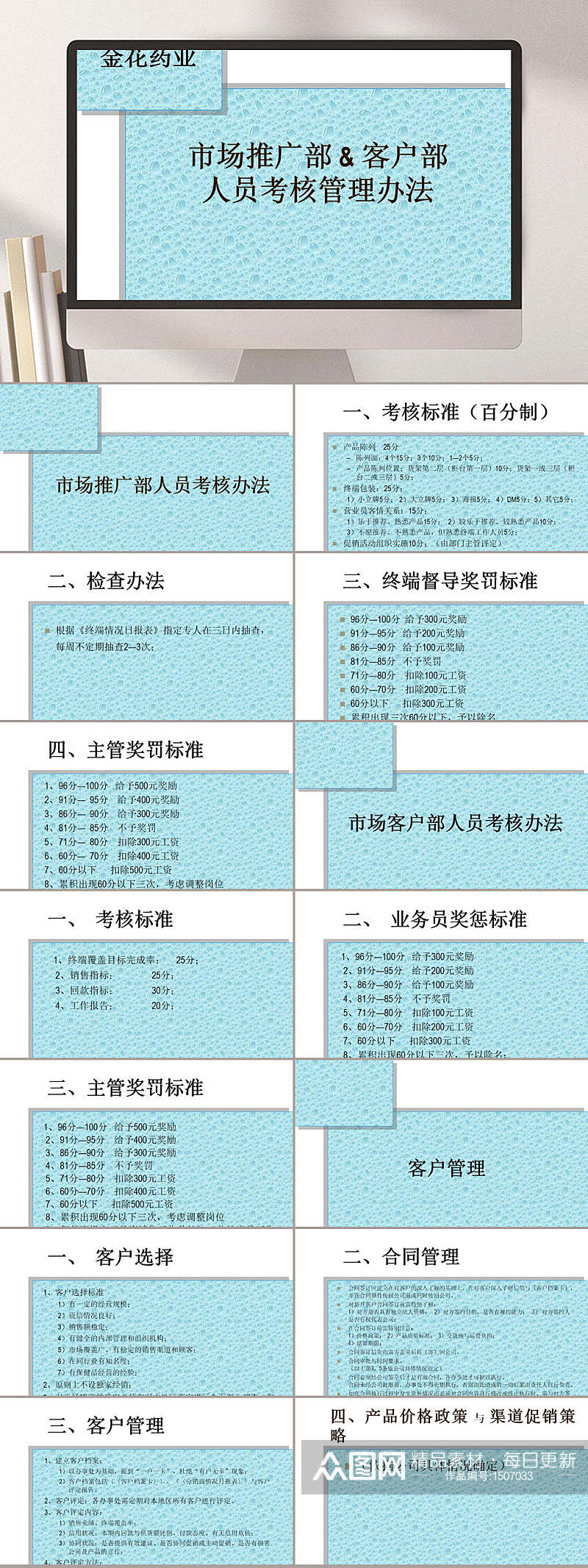 金花药业市场人员管理办法PPT素材