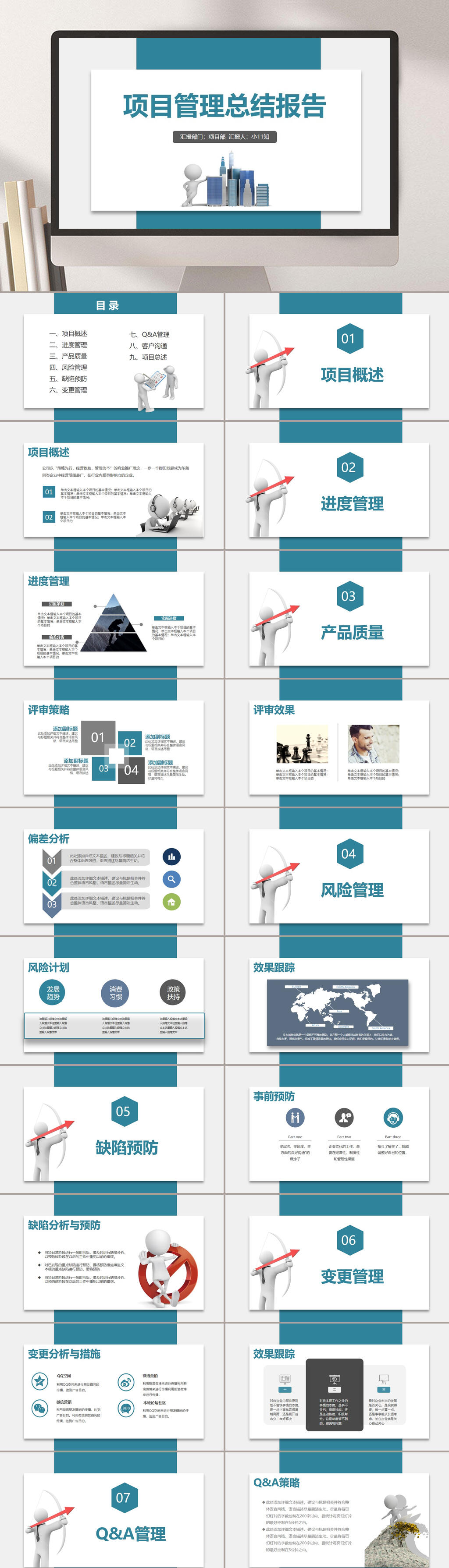 项目管理总结报告PPT素材