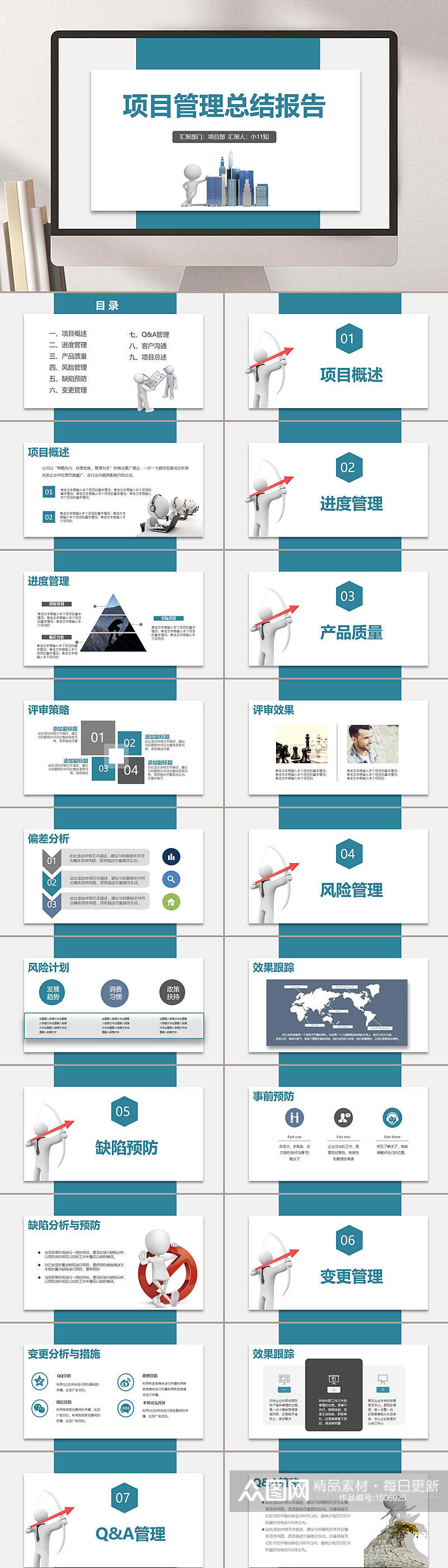 项目管理总结报告PPT素材