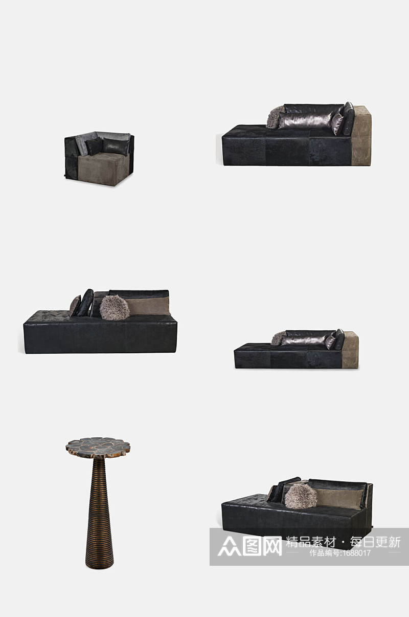 免抠元素欧式后现代板凳沙发茶几元素素材素材