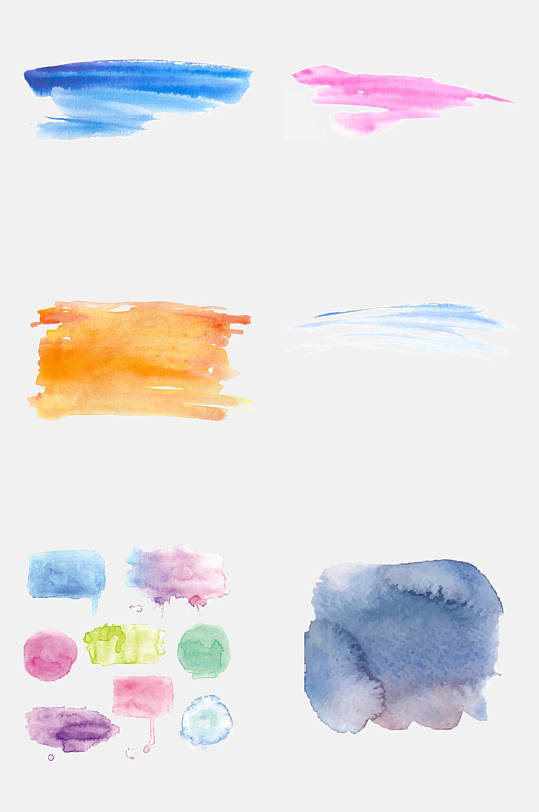 彩色水墨泼墨效果免抠元素素材