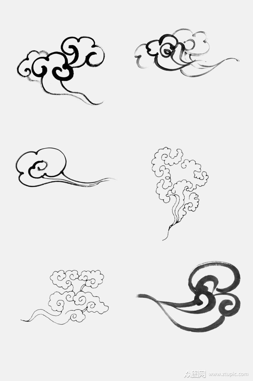 水墨祥云元素素材