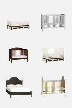 简约婴儿床床类家具免抠元素