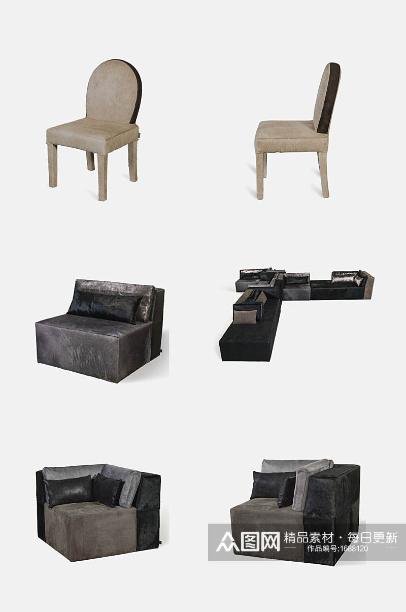 简约红色后现代板凳沙发茶几元素素材素材