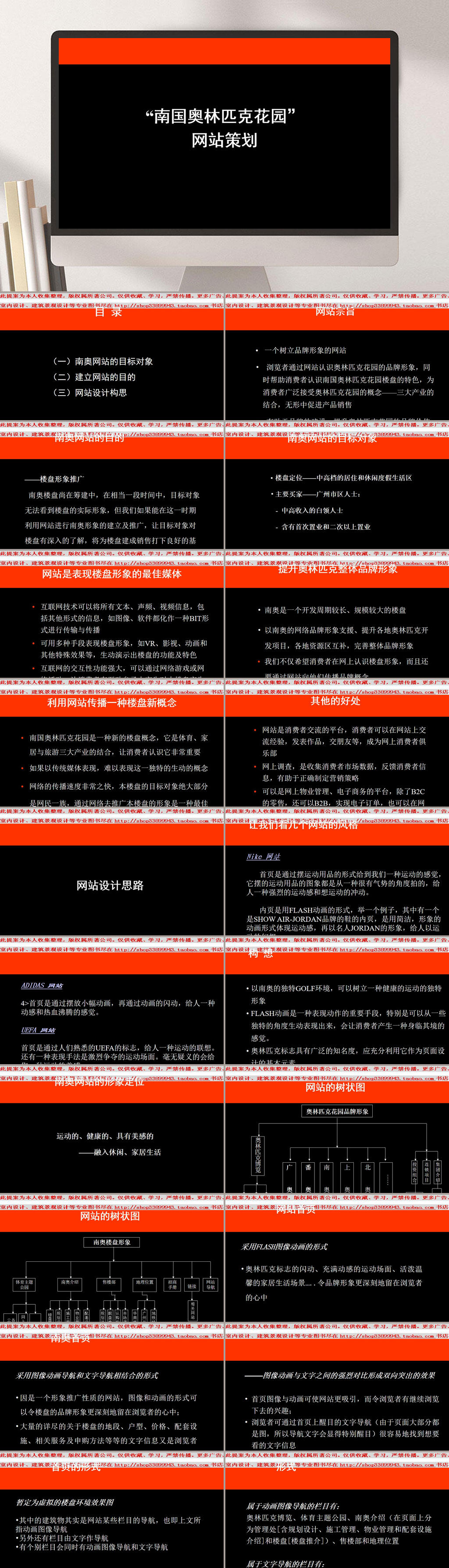 南国奥林匹克花园网站策划ppt素材