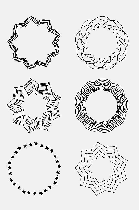 黑白圆形纹理元素