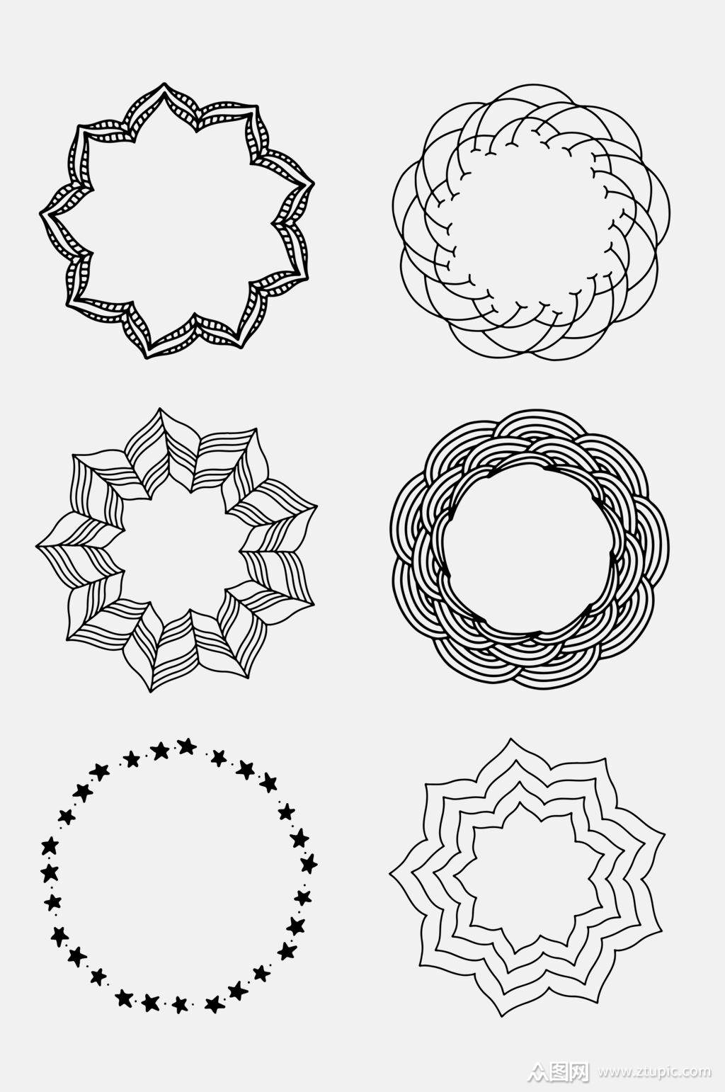 黑白圆形纹理元素