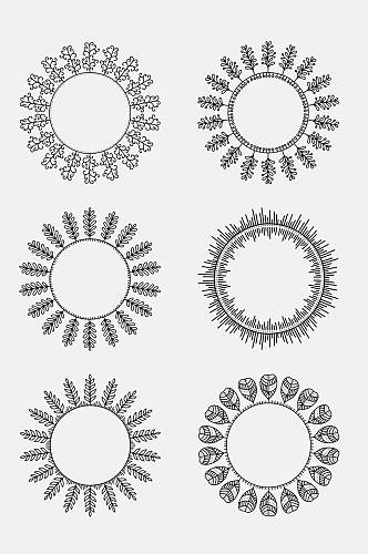 黑白圆形底纹元素插画素材