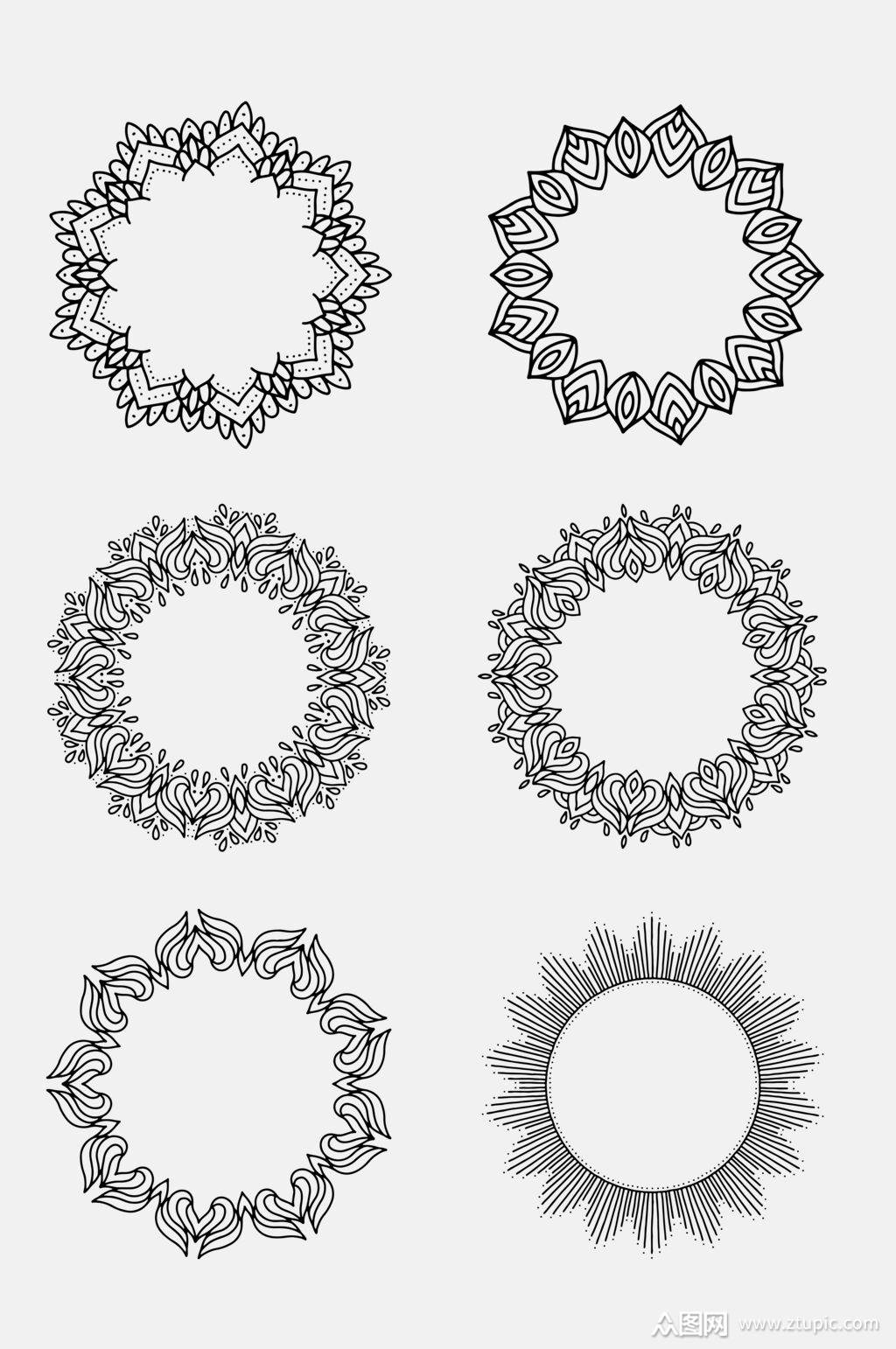 花样圆形底纹元素插画素材