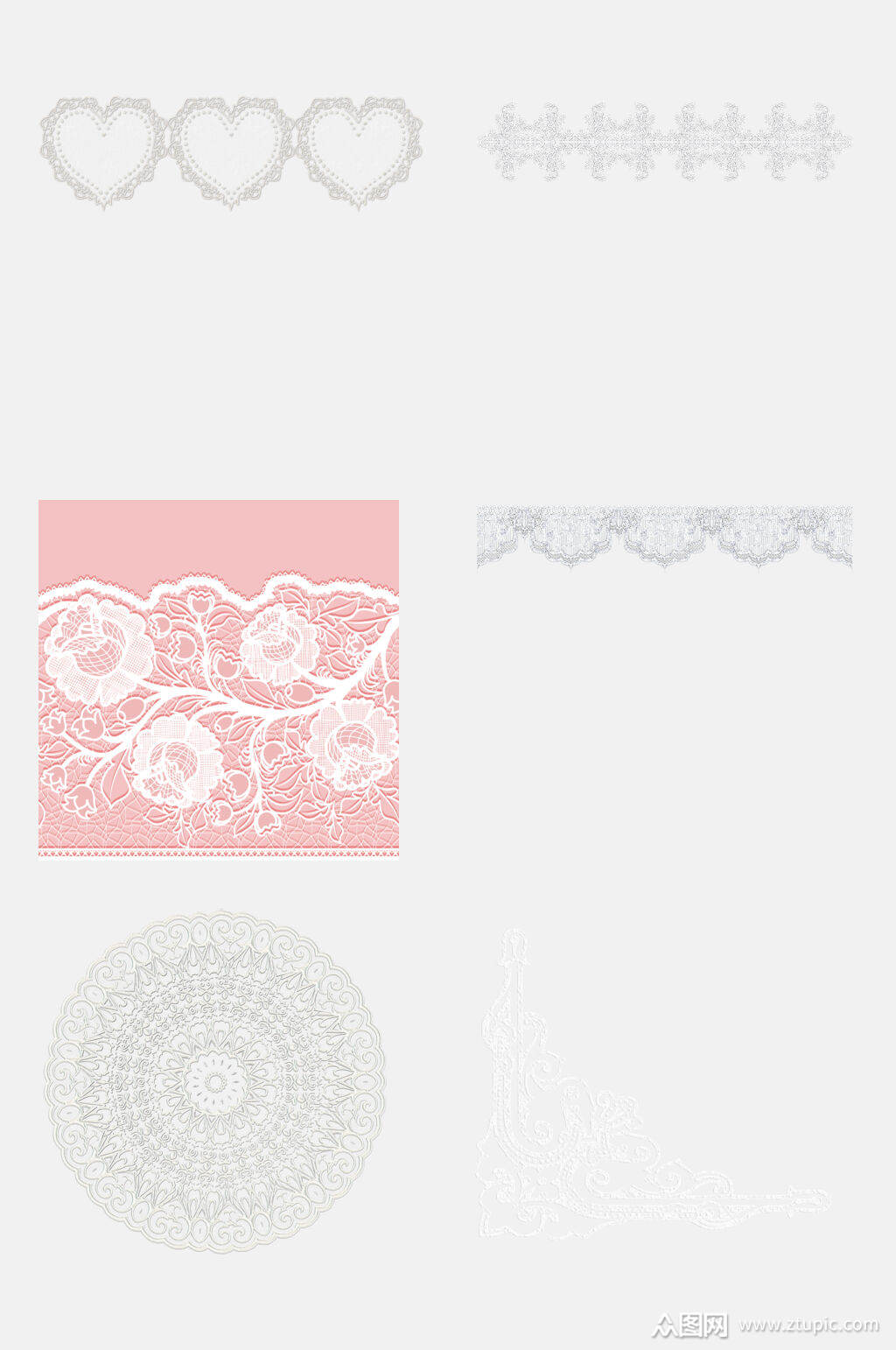 简约蕾丝边框元素素材