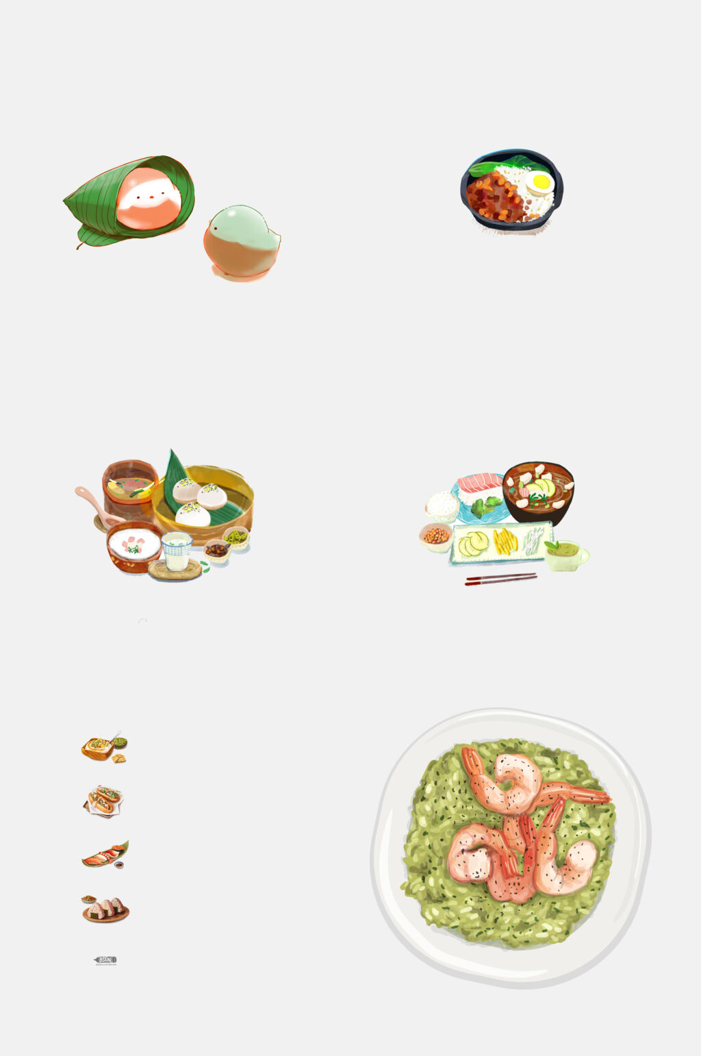 日韩料理早餐设计元素素材