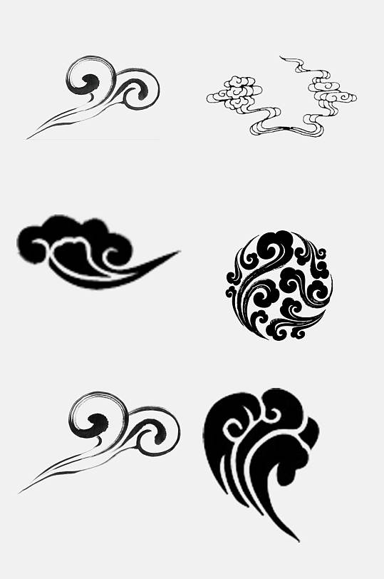 水墨祥云元素素材