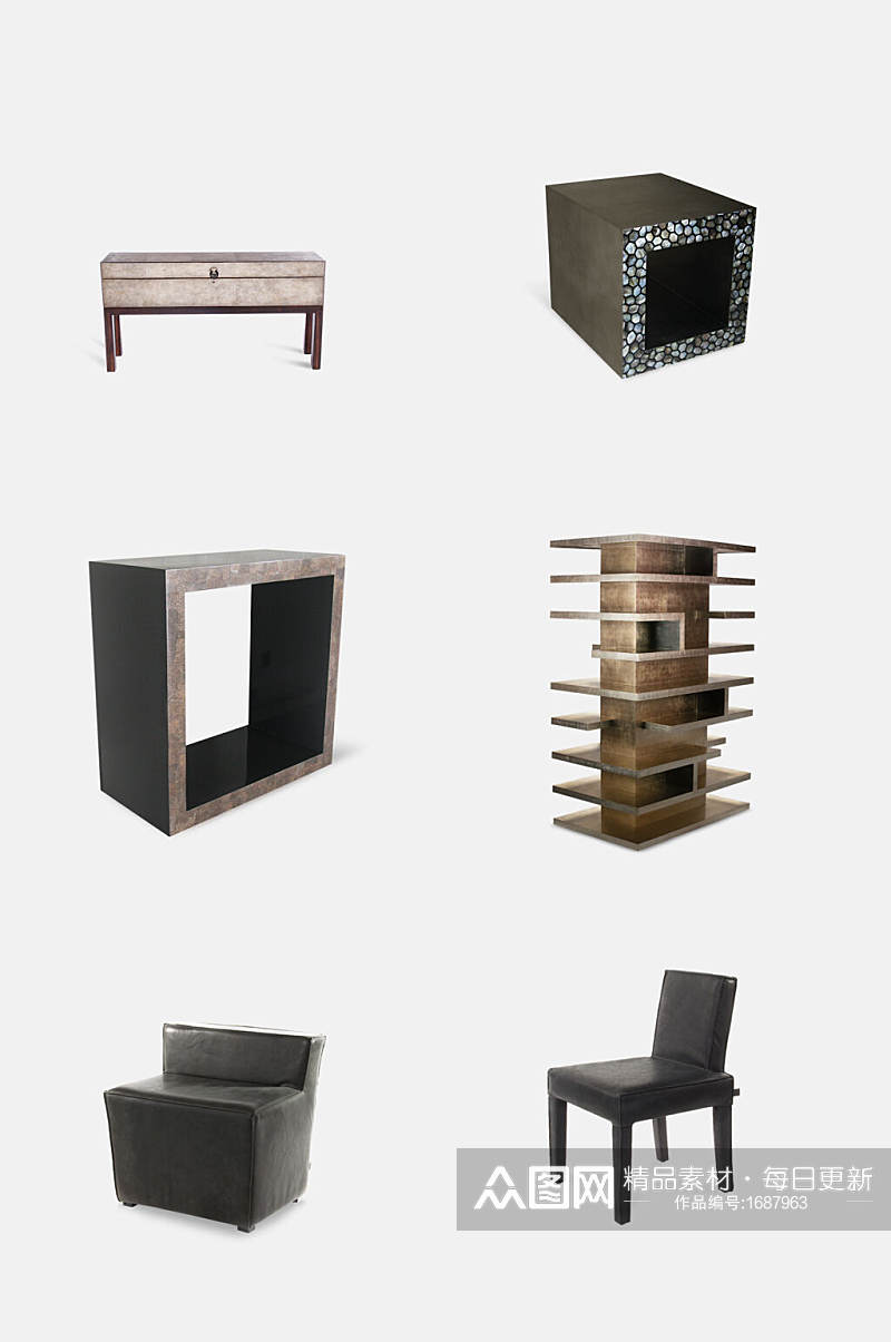 时尚后现代板凳沙发茶几元素素材素材