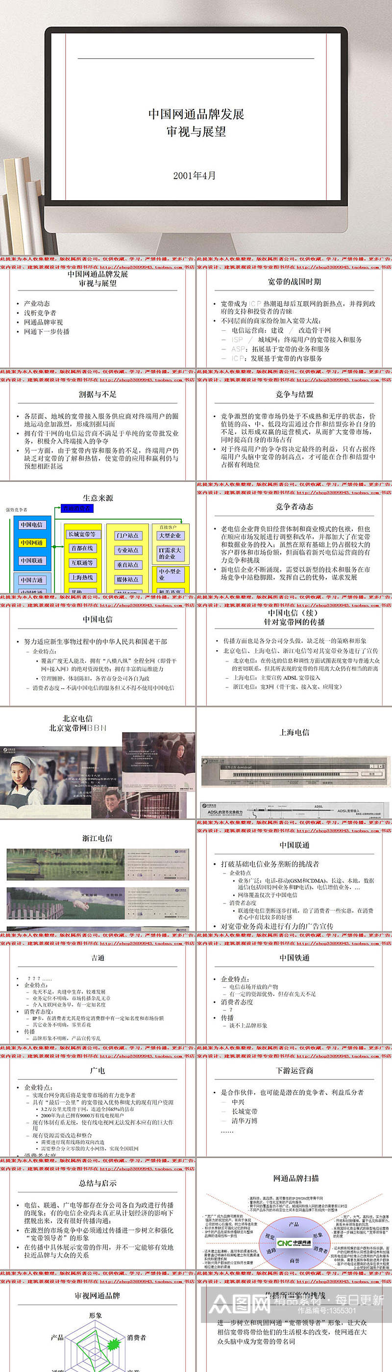 中国网通品牌发展审视与展望PPT模板素材