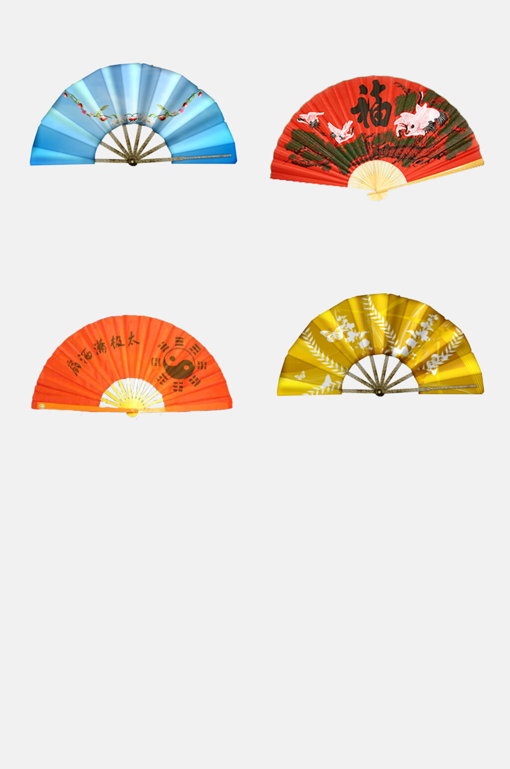 新中式古风插画折扇免扣元素素材