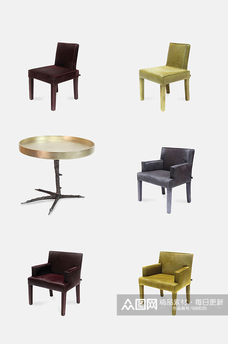 典雅后现代板凳沙发茶几元素素材素材