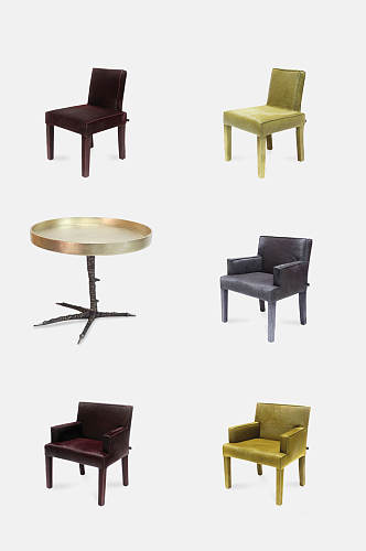 典雅后现代板凳沙发茶几元素素材