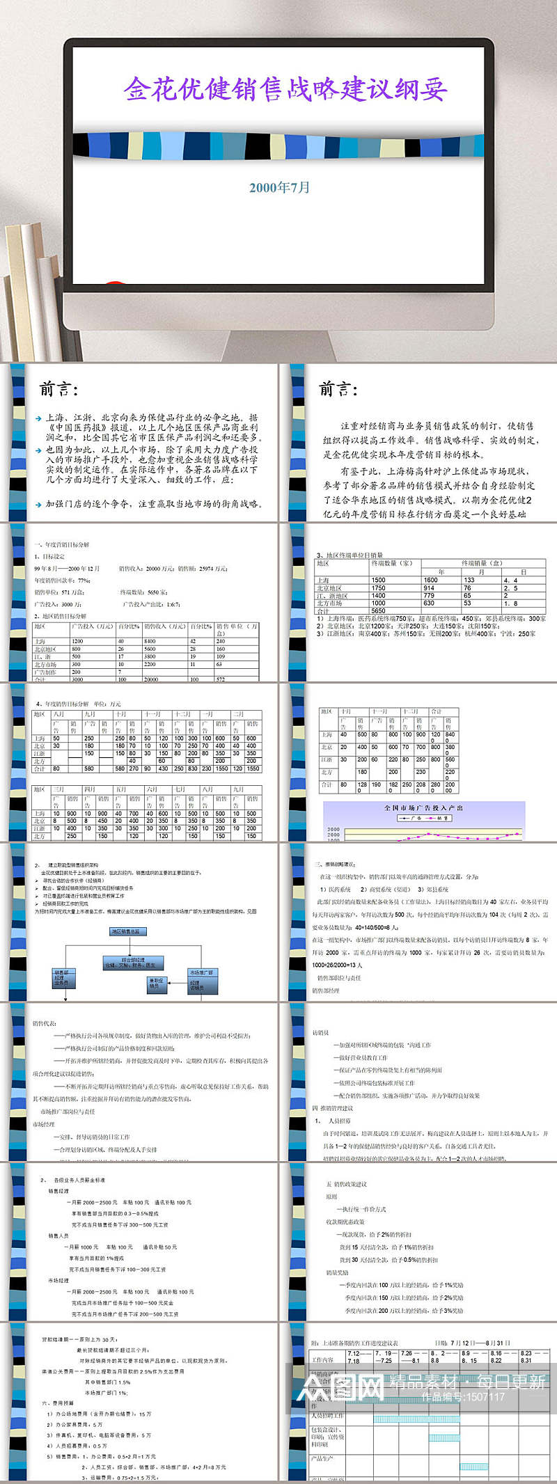 金花销售战略建议梅高PPT模板素材