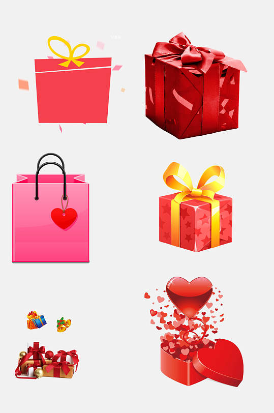 红色礼物盒元素素材