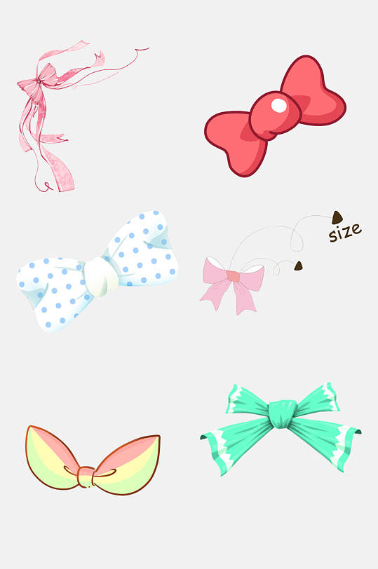 卡通蝴蝶结元素素材