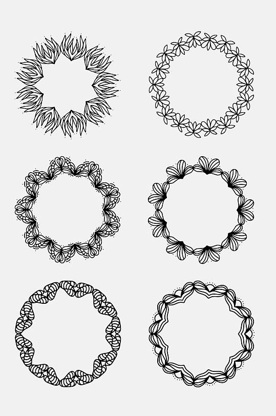 黑白免扣圆形底纹纹理