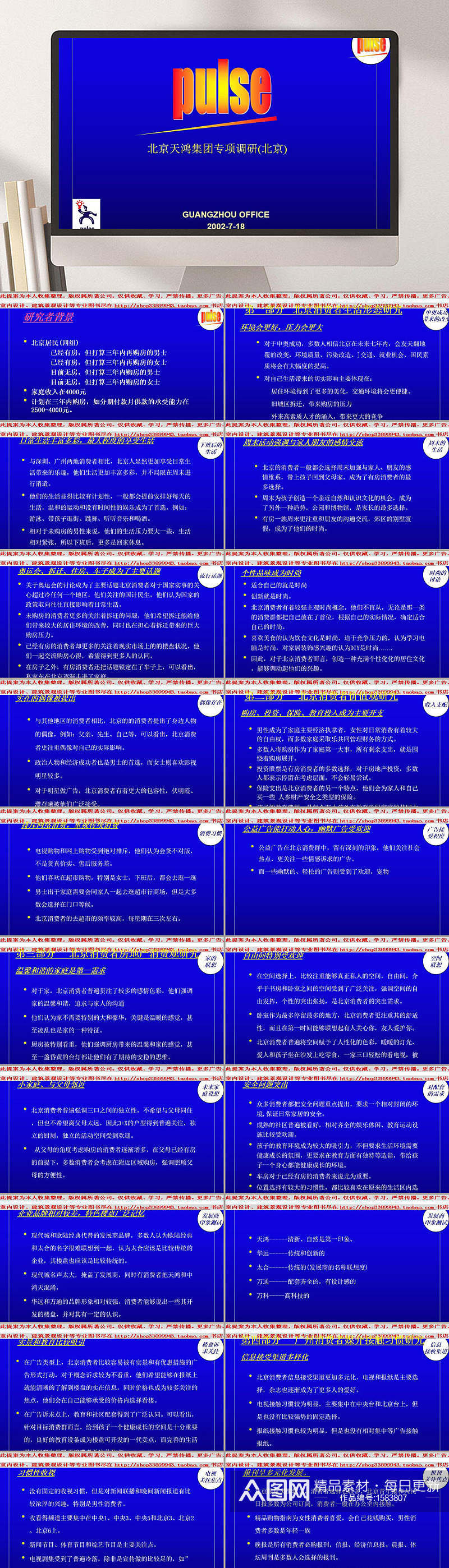 北京天鸿集团专项调研北京PPT素材