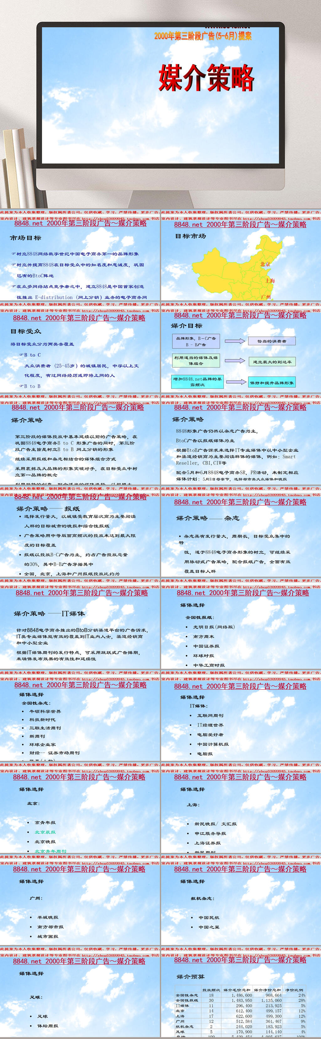 媒介策略蓝色天空主题PPT模板素材