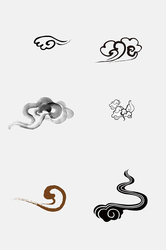 水墨祥云元素素材