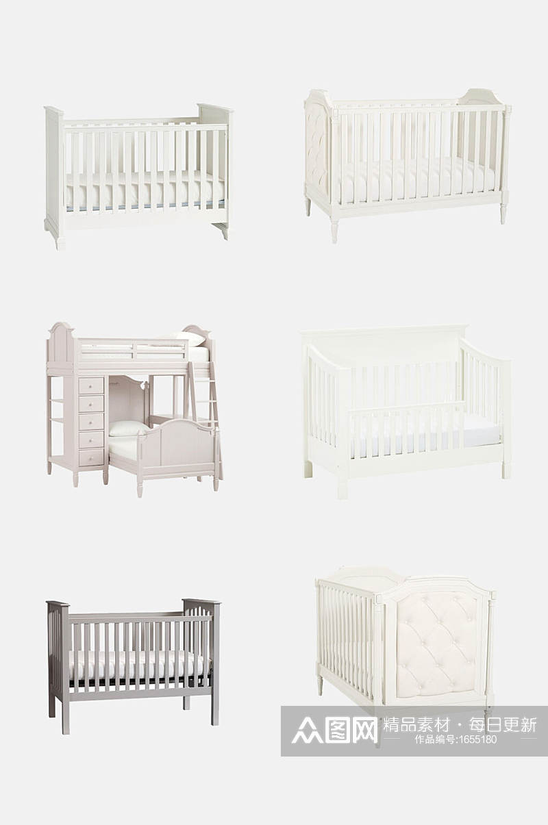 时尚婴儿床床类家具免抠元素素材