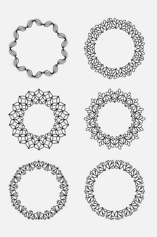 黑白圆形防伪纹理设计元素