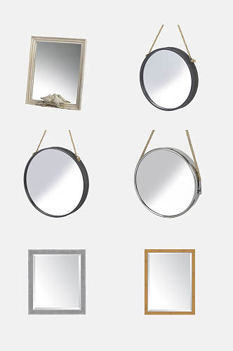 圆形古典镜子免抠元素素材