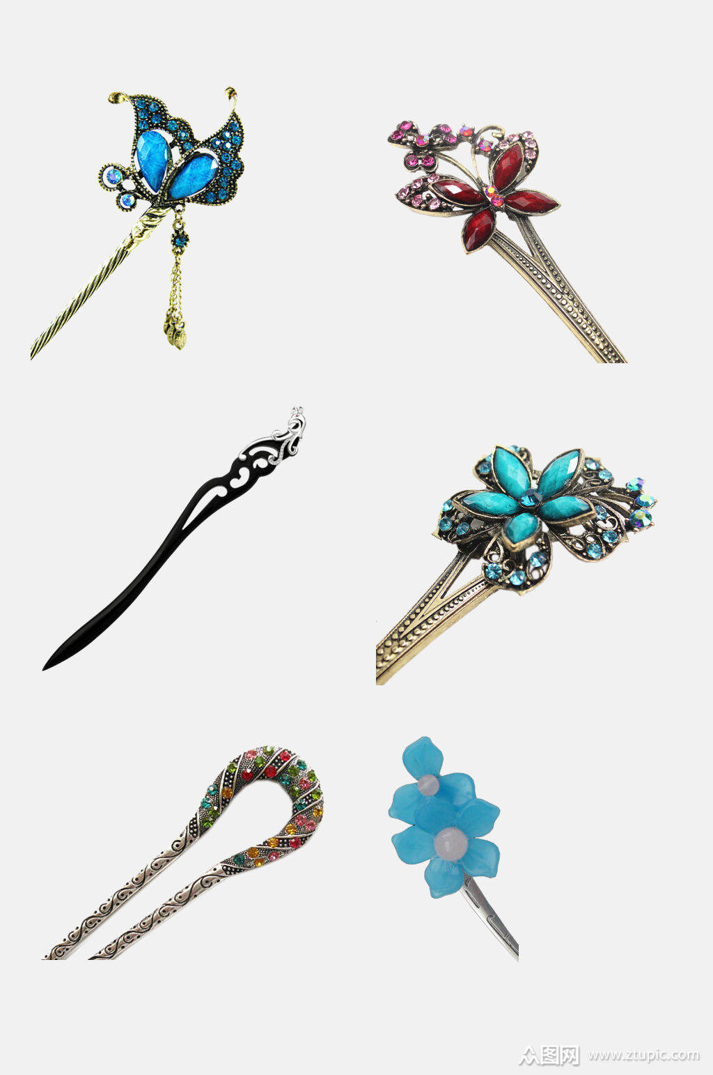 免抠元素古典发簪头钗元素素材素材