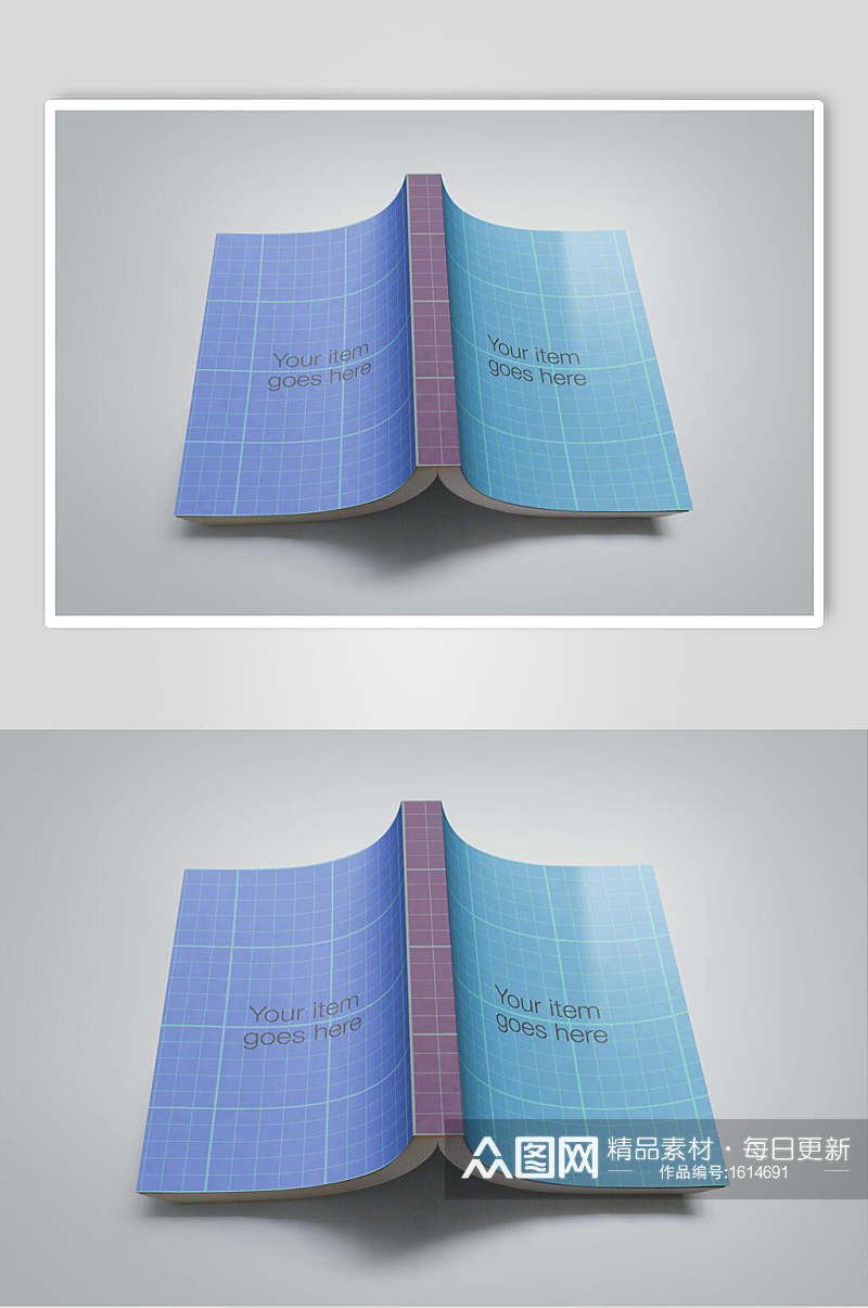 封面对折页画册样机效果图素材