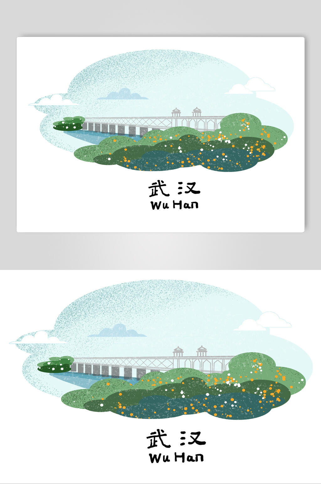 武汉城市印象元素素材素材
