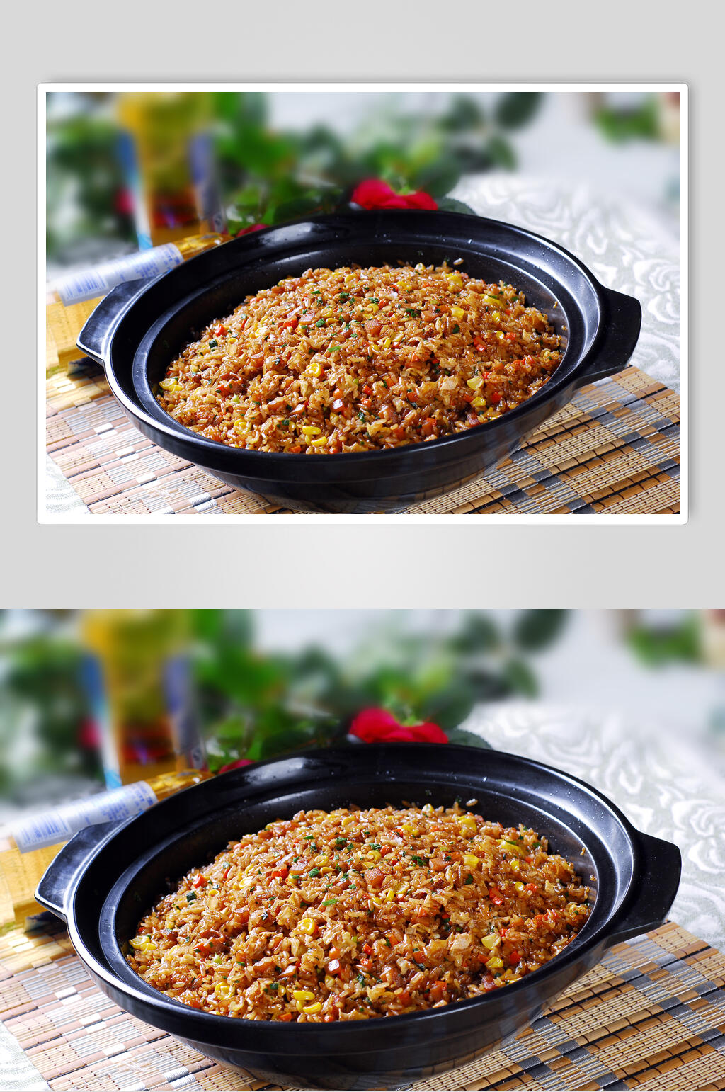 鲍汁砂锅炒饭高清图片素材