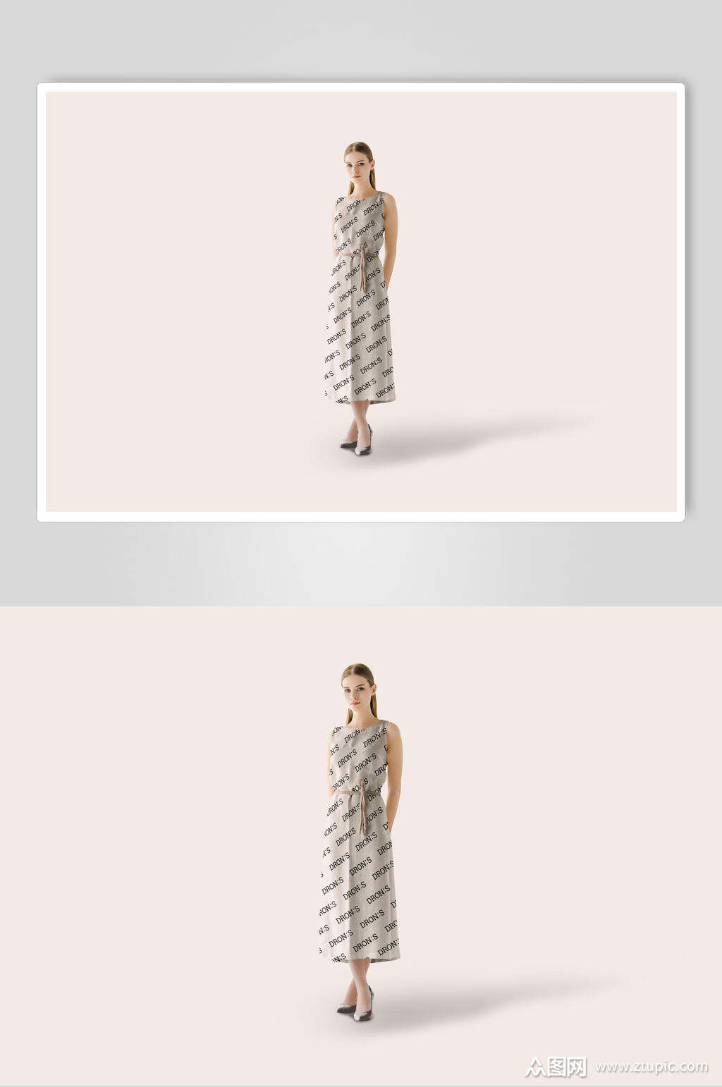 棉麻裙子样机效果图