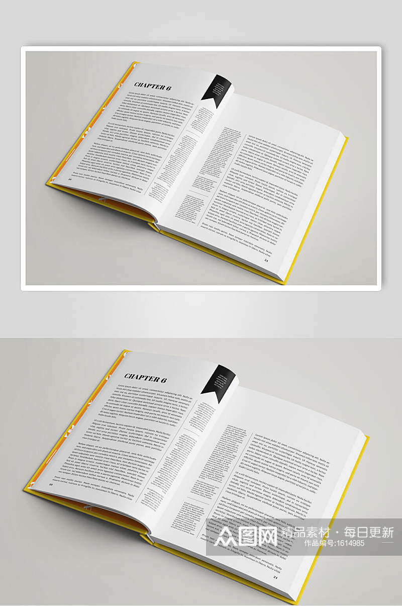 书本内页画册样机贴图效果图素材