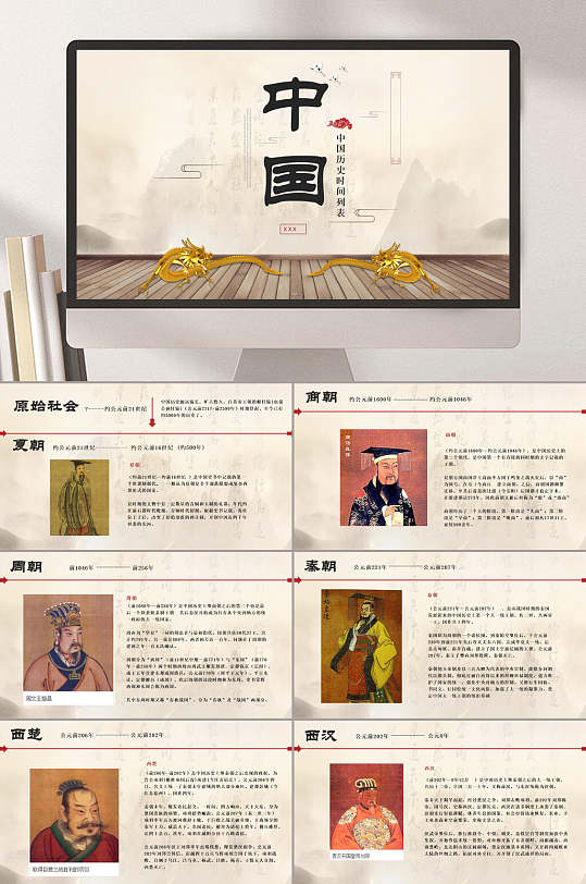 中国历史时刻表中华历史课件PPT