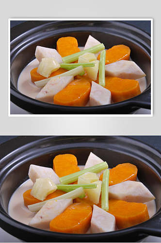 香芋南瓜石锅煲高清图片