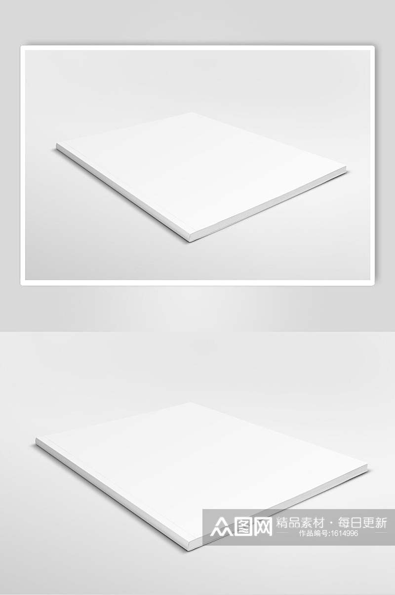 白色封面画册样机贴图效果图素材