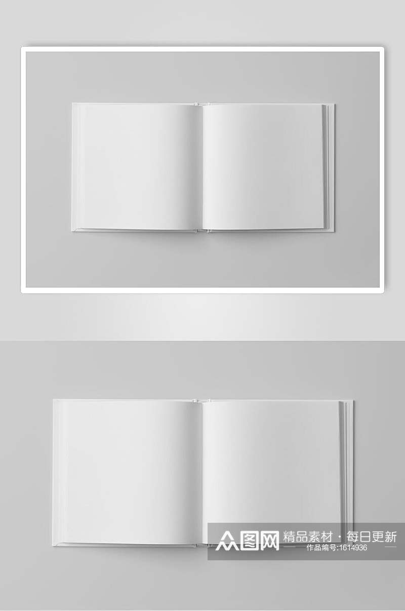 白色内页方形画册效果图素材
