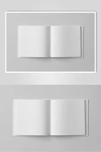 白色内页方形画册效果图